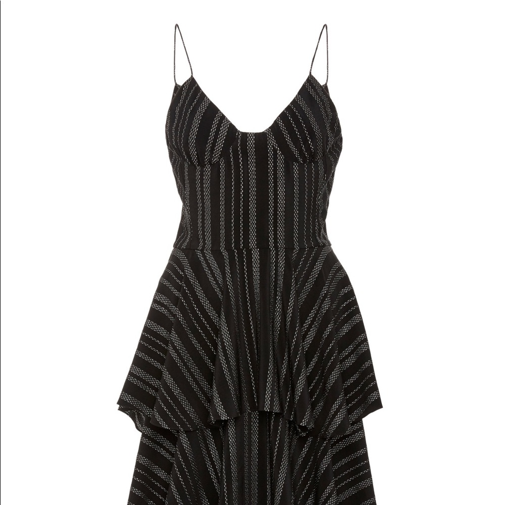 ALTUZARRA Tiered Ruffle Dress Black & silver NWOT